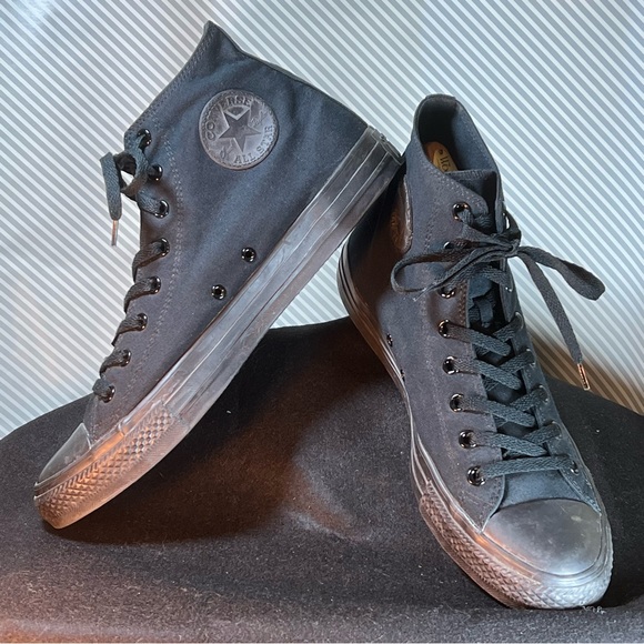 Converse Black Mono Chuck Taylor All Star Classic Hi Top Chucks Mns 12 Wmns 14 - Picture 1 of 12